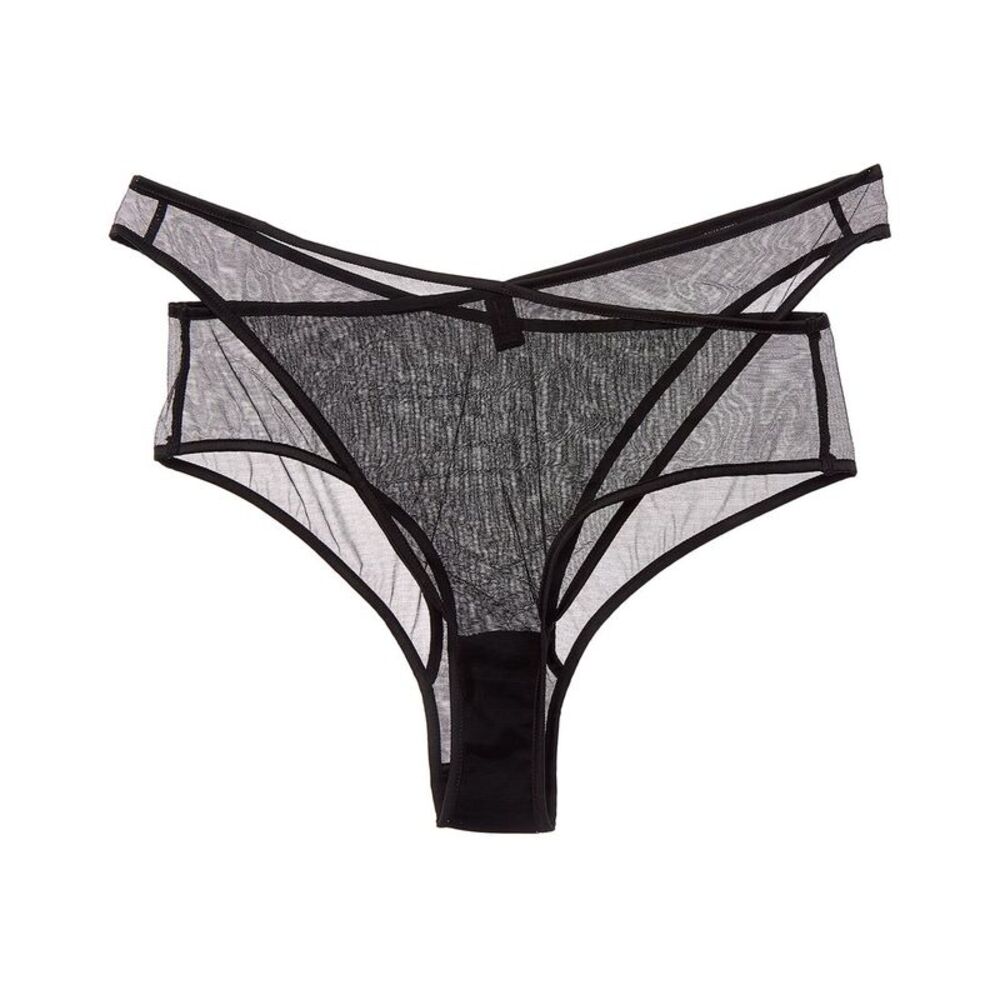 Kiki De Montparnasse Womens Maxim High-Waist Silk-Trim Panty, Black